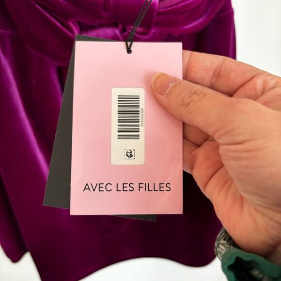 Avec Les Filles Bow Strapless Cutout Mini dress size large fuchsia pink NWT! - Picture 11 of 14